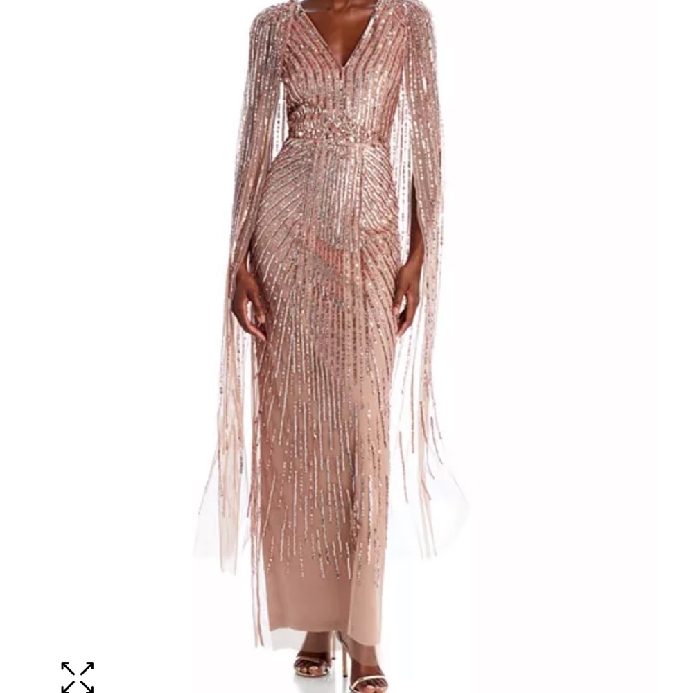 Adrianna Papell Rose Gold Sequin Gown